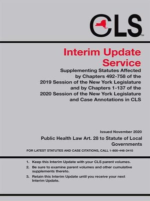 cover image of New York Consolidated Laws Service (CLS) Interim Update Service